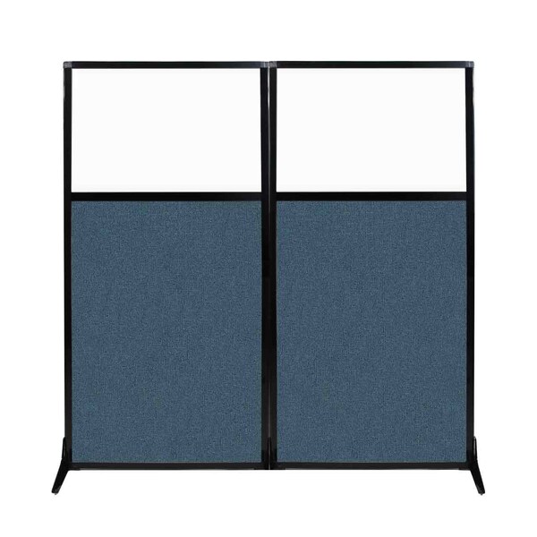 Work Station Screen 66" x 70" Caribbean Fabric With Clear Window